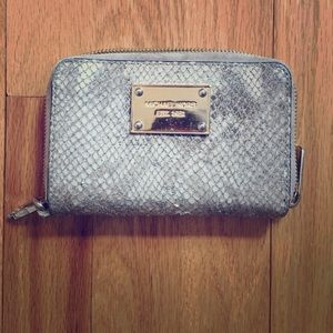 Authentic Michael Kors snakeskin wristlet/wallet