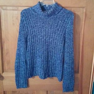 Blue turtleneck sweater
