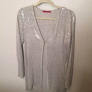 Velvet sequined gray cardigan