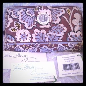 Vera Bradley "Slate Blooms" turn lock wallet- UWT