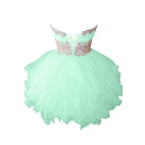 Mint color puffy dress
