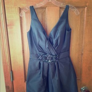 Lazaro Dress- Size 6- Slate Gray