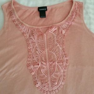 NWOT Torrid crochet lace hi - lo tank top