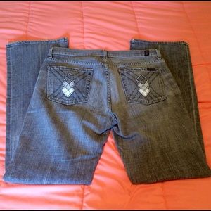 7 For All Mankind Argyle Bootcut Grey Jeans sz 34