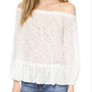 Rebecca Taylor sheer off the shoulder top