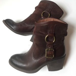 HP🎉Lucky Brand Chocolate Leather & Suede Boots