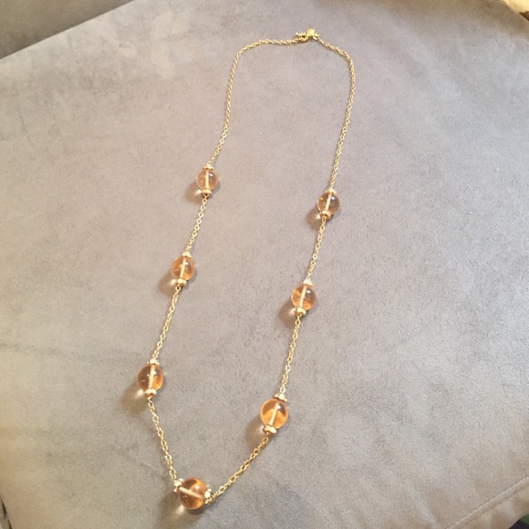 J. Crew blush bead gold necklace