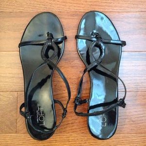 Black wedge sandals