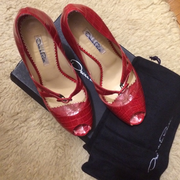 ✂️PRICE CUT✂️OSCAR DE LA RENTA Alligator Mary Jane - Picture 3 of 4