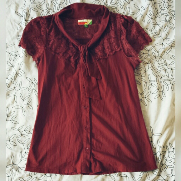 ModCloth Tie-Neck Blouse