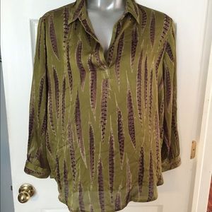 Michael Kors Leaf Print Blouse
