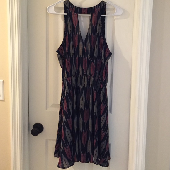 LUSH navy pink chevron dress