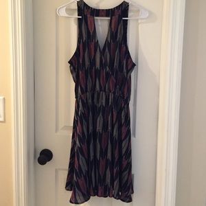 LUSH navy pink chevron dress