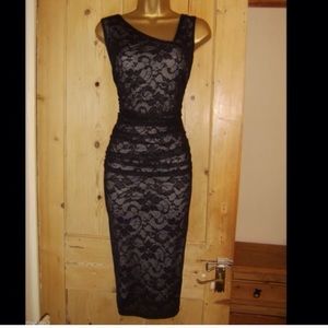 Black lace pencil dress..