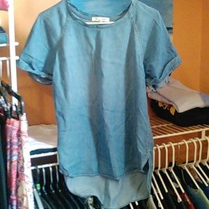 Oversized denim shirt