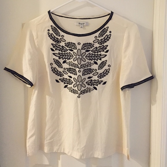 MADEWELL shirt ivory with print