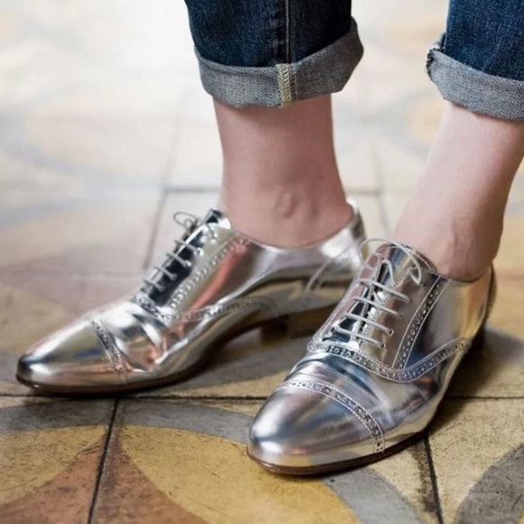 NIB Jcrew Metallic Oxfords - Picture 3 of 4