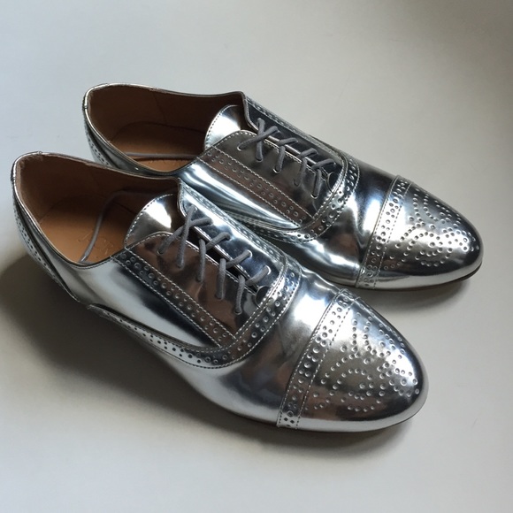 NIB Jcrew Metallic Oxfords - Picture 4 of 4