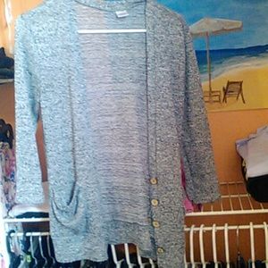 Gray buttoned cardigan