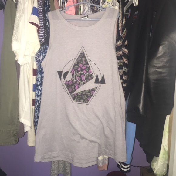 Volcom grey & floral muscle tank