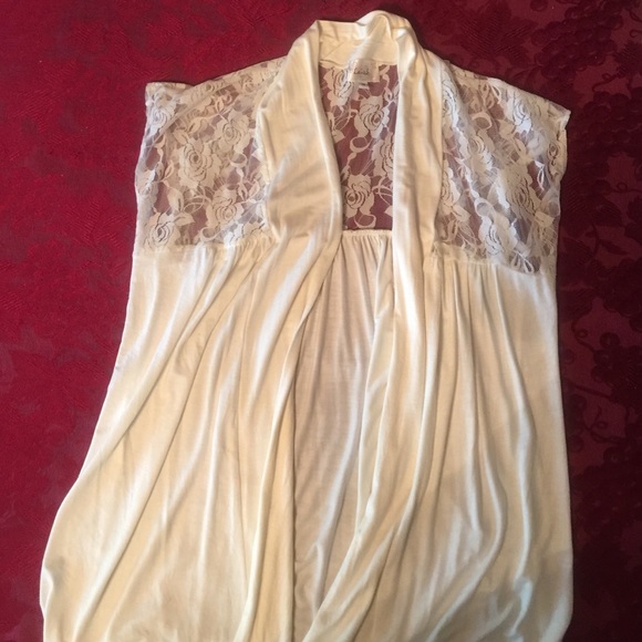 Cream sleeveless lace back top