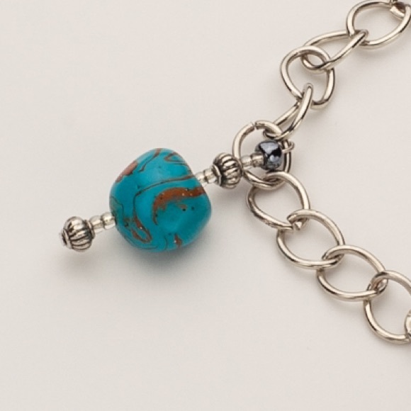 OOAK Handmade Faux Turquoise Bracelet - Picture 3 of 4