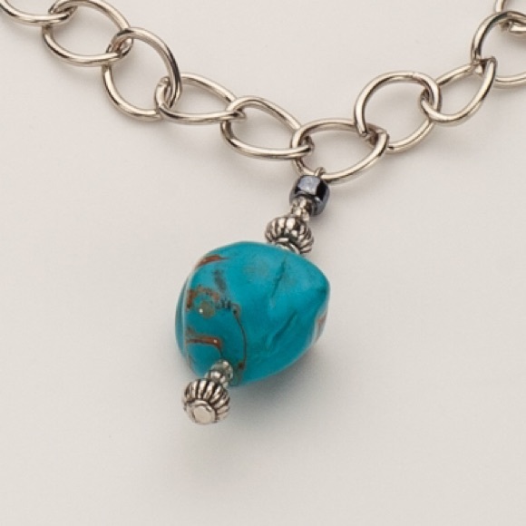 OOAK Handmade Faux Turquoise Bracelet - Picture 4 of 4