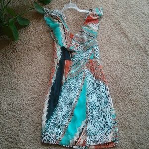 Multi print sleeveless dress