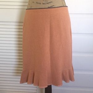 Anthropologie Orange Wool Skirt