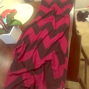 Black and red chevron maxi