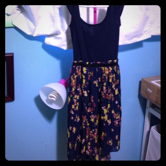 High low navy dress