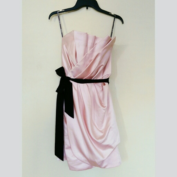 White by Vera Wang Blush Short Draped Satin Dress