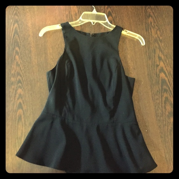 Black peplum top from express