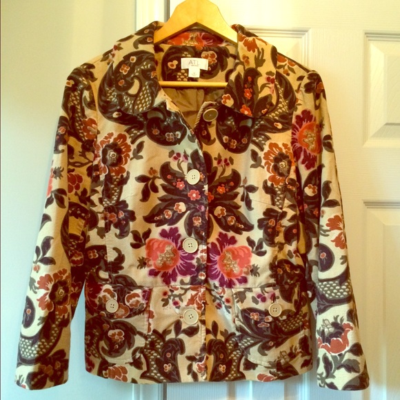 Velvet Print Jacket ~ LOFT ~ Size 10
