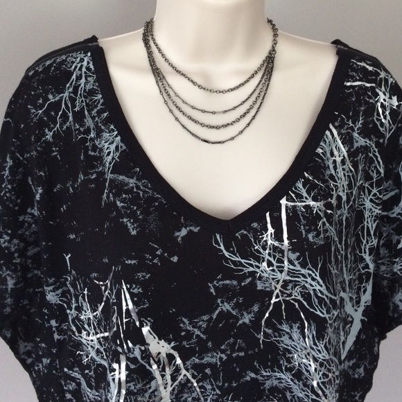 Black Dressy Zipper Shoulder Sleeve Top