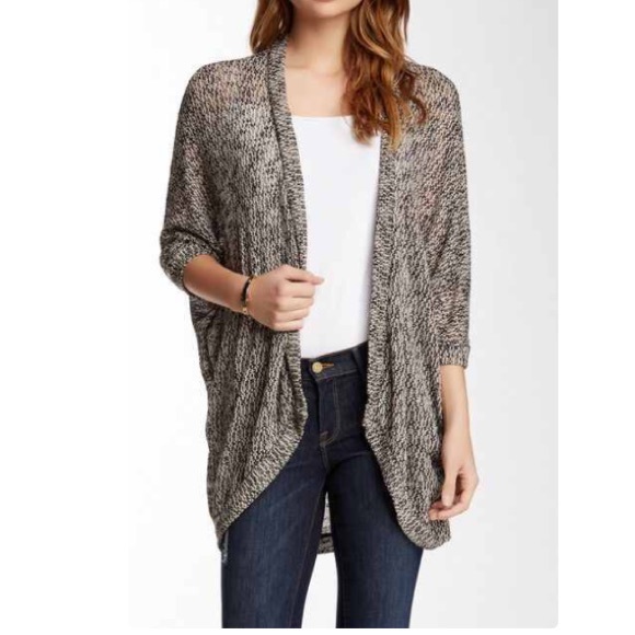 Long Black & Cream Cardigan