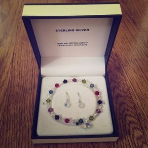 Swarovski Elements Bracelet and Earring Set