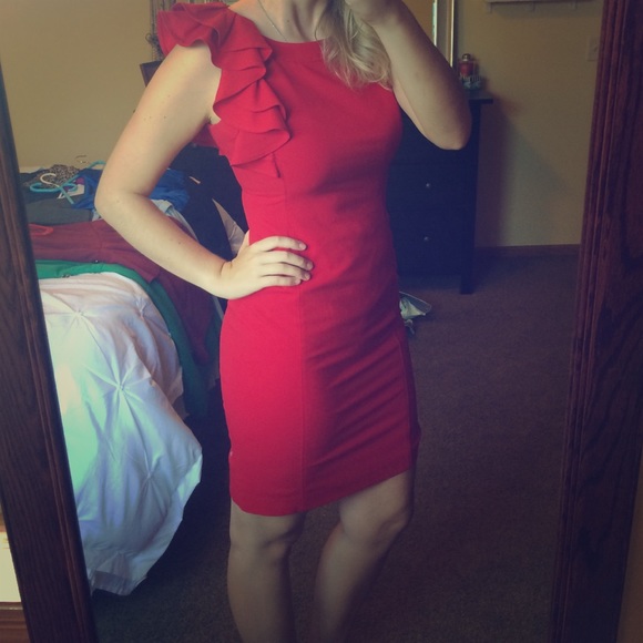 Stunning Calvin Klein cherry red dress