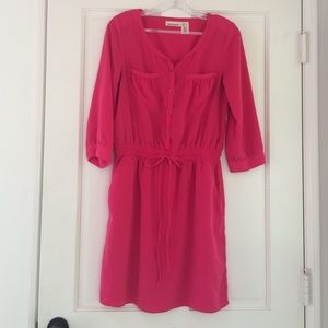 DKNY Jeans Pink Long-Sleeved Dress