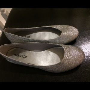 Sparkly silver flats