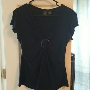 Navy blue dressy top