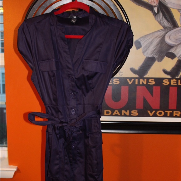 Navy dress with belt
