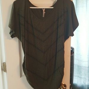 Olive green top with black stud detail