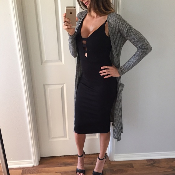 Sold • Black Chest Cut-Out Dress - Picture 3 of 4