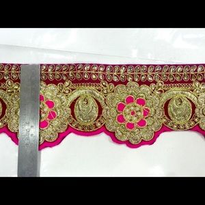 Velvet lace with stone and cutwork designer flower