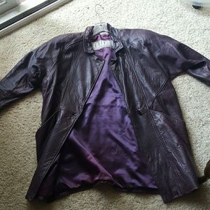 Leather jacket color purple