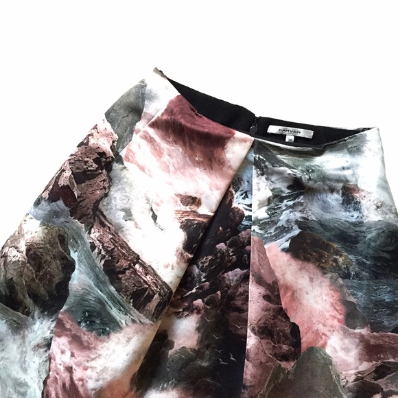 Carven Dresses & Skirts - SALE -- Carven multicolor wave print satin skirt