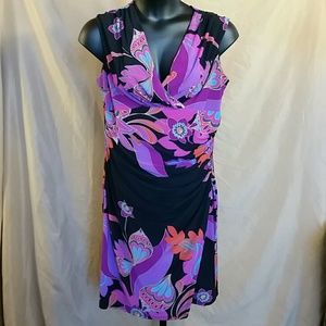 Purple print dress size 16