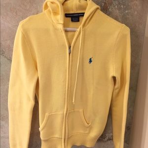 Ralph Lauren Sport Women Yellow Knit Zip Up Jacket