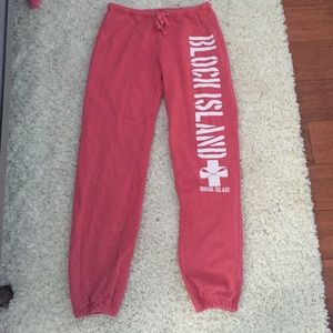 Red Block Island Sweats